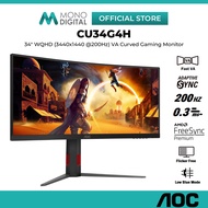 AOC CU34G4H 34" WQHD (3440×1440 @200Hz) Fast VA LCD Curved Gaming Monitor (0.3ms, Input: HDMI+DP, Ve