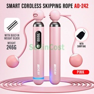 SellinCost 2in1 Cordless Skipping Rope with Weight Ball Counter USB Chargeable Adjustable Jump Rope 