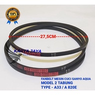 fanbelt vanbelt mesin cuci sanyo AQua 2 Tabung  A-33 / A-820 E / V belt A33/A820E