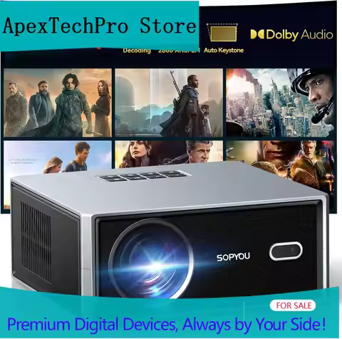 ApexTPSmart WiFi Bluetooth Projector 4K Decoding 2800 ANSI LM, Built-in Netflix YouTube Prime Video 