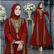 [Gamis] (Cod)Gamis Abaya Turkey/ Abaya Jambul Arab Hitam Jersey Mix