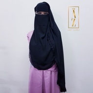 niqab 2layer xl lacey / niqab aritachi labuh lace / niqab lacey extra labuh