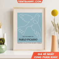 Tranh treo tường Picasso Poster Picasso Exhibition Poster Picasso Dove Minimalist Wall Art Bird Art