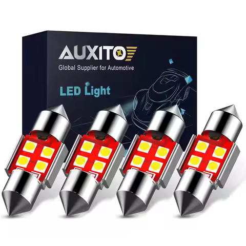 AUXITO 4Pcs Festoon 31mm LED Canbus C5W LED 36mm 41mm C10W Light Bulb Car Interior Lighting Dome Rea