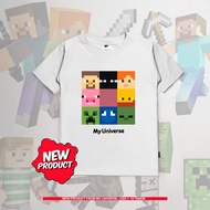 Otsky X My Universe Children's T-Shirt Logo Character Block White X YK010 Cotton 30s (J9)