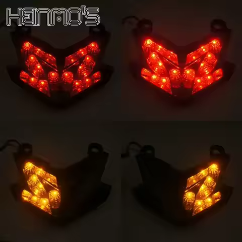 Motorcycle LED Brake Turn Signal Rear Tail Light Indicator Stop Lamp For Kawasaki Z800 Z125 Pro ZX6R