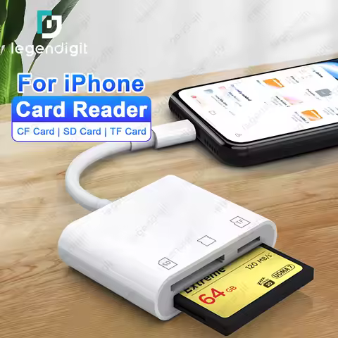 3in1 CF Card Slots Memory Card Reader for iPhone Camera Supports SD TF CF Flash Card Adapter Portabl