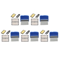 (QBEP) 5X Self Inking Stamp Set Custom Personalised Business Name Number Address Printing Rubber Sta