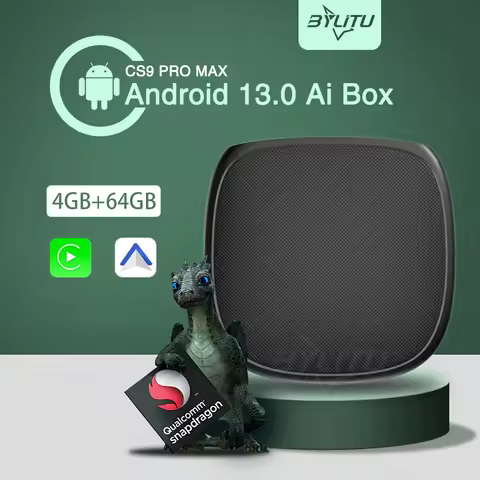 CarPlay Ai Box Android13.0 Wireless Carplay and Android Auto QCM 6125 WiFi 4g LTE GPS Built-in For V