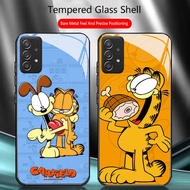 TS-58 Garfield HD Glass Casing for Samsung A52 A13 A33 A32 A72 A23 A53 A73 A52S A26 A56 A16 A06