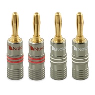 Nakamichi Ultimate Series 24K Gold Plated Beryllium Red Copper Banana Plug 12-18 AWG 4mm Gauge Audio