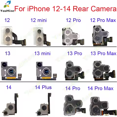 Quality Rear Camera For iPhone 12 mini 13Pro 14 Pro Max Back Camera For iphone 13 mini 14 Plus Rear 
