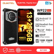 Oukitel WP22 Handphone（6.58“ FHD+ Android 13 13GB+256GB Rugged Handphone 10000mAh IP68/IP69K Mobiles 48MP AF Camera/ 20MP Night Vision Camera/2MP Helio P90 Face ID SOS OTG NFC GPS Smartphone）