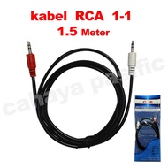 1-1 audio aux cable, 3.5mm stereo to 3.5mm 1.5 Meter Black cable