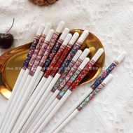 出口品質象牙白陶瓷筷子酒店家用高檔防滑不發霉耐高溫新骨瓷筷子