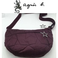 【agnes b.】紫色星星造型斜背包