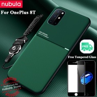 NUBULA For OnePlus 8T (6.55)inch Casing Free Tempered Glass Silky Leather Feeling hp OnePlus 8T Cell