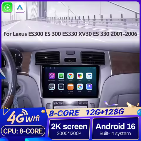 9" For Lexus ES300 ES 300 ES330 XV30 ES 330 2001-2006 White Car Multimedia Radio Android 16 System B