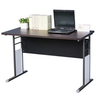 [特價]Homelike 巧思辦公桌-加厚桌面120cm胡桃色桌面/灰腳/灰飾板