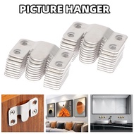 10PCS Photo Frame Picture Mirror Wall Hanger/ Stainless Steel Interlock Hanging Buckle/ Flush Mount Bracket Furniture Connector/ Wall Picture Frame Hanger Display Hooks