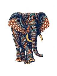 1pc Asymmetrical Shaped Wooden Elephant Puzzle, Adult Leisure Game Toy, Great Gift For Family, Frien