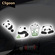 C5GOON 5Pcs/Set Motorcycle Helmet Decal Waterproof Creative Pandas Night Warning Sign Reflective Sti