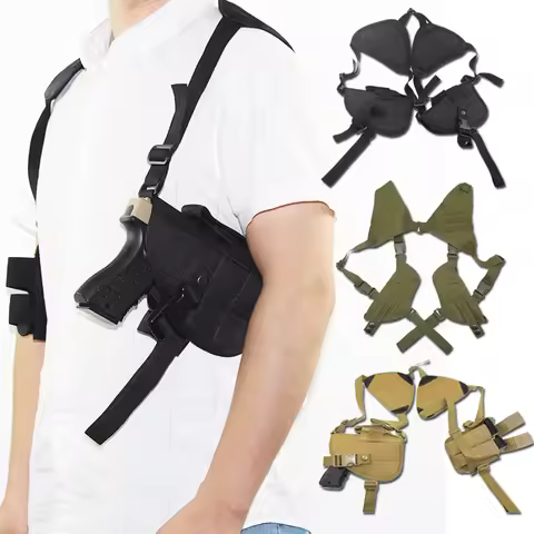 Tactical Concealed Gun Holster Shoulder Holster Universal Dual Armpit Nylon Gun Case for GL 17 19 CZ