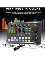 F998 Live Sound Card Audio Mixer, Giao diện âm thanh Podcast với hiệu ứng DJ Mixer, Bộ đổi giọng nói