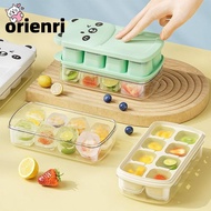 ORIENRI Ice Cube Mold, Easy Release with Lid Ice Cube Trays,  8 Cubes Each Mini Freezer Storage Box 