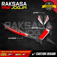 Striping fiz r transparent uv white sticker racing yamaha fizr force1 poswan f1zr ZK-2