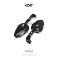 Promo Oval Mirror Model H2C CNC Racing Full CNC Universal Motorcycle Motorcycle Mirror/ JR Motoshop 