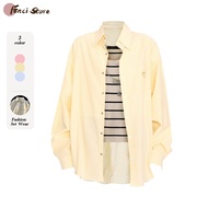 Women's Leisure Blouse & Striped Vest Set - Perfect Fit for Students