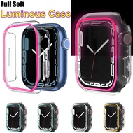 Luminous Transparent Cover for Apple Watch Series 44MM 40MM 42MM 38MM 45MM Protector Case For Apple watch serie 3 4 5 6 SE 7