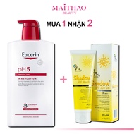 Eucerin Sữa tắm cho da nhạy cảm Eucerin pH5 Washlotion 1000ml tặng kem chống nắng Fixderma Shadow SP