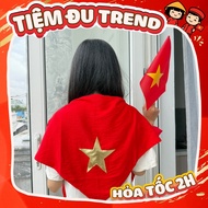 Vietnam scarf with red flag and yellow star, love scarf September 2 - trend swing shop