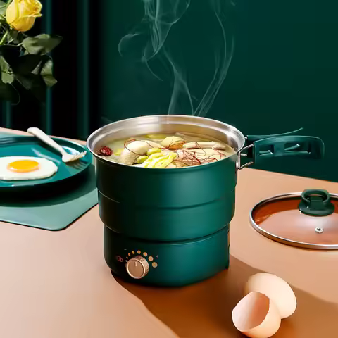110V/220V Electric Cooking Pot Foldable Hotpot Portable Multicooker Split Type Rice Cooker Electric 