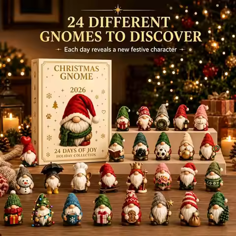 Gnome Christmas Countdown Calendar 2026 2D Cute Gnome Figurine 24 Day Gnome Figurines Countdown Cale