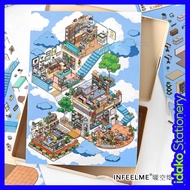 Idako [Today's Business Tenth Series] 2.5D Large Size Landscaping Stickers Handbook Decoration Stick