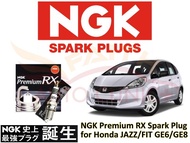 FAC開業10周年紀念優惠 全新日本 NGK 頂級 Premium RX 火咀 for Honda Jazz (FIT) GE6 及 GE8 本田 (送本地順豐智能櫃運費 + NGK原裝貼紙兩張))