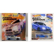 Set of 2 Japan Version Mattel Hot Wheels Fast and Furious Nissan Skyline GT-R R34