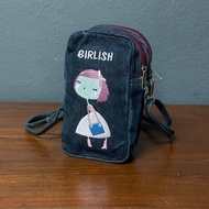 AEIOU No.264 กระเป๋ายีนส์สะพายข้าง Girlish ทรงโฟน รุ่นตุ๊กตา สินค้าลิขสิทธิ์แท้