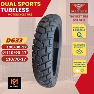 R17 D663 DUAL SPORTS TUBELESS TIRE FOR  XR150, XR125, ROUSER, GSX150, SZ150 -DIAMOND 110/90-17