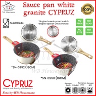 Cypruz sauce pan 16cm and 18cm white marble granite series non-stick induction electric pan/