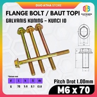 Flange M6x70Bolt M6x70 Flange Bolt/ M6x70 Galvanized Yellow Cap Bolt Key 10