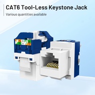 RJ45 Keystone Jack, CAT6 CAT5E CAT6A Tool Free Self-Locking Module Adapter No Punch-Down Tool Couple