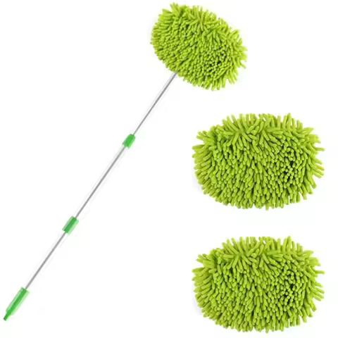 Microfiber Car Wash Brush Mop Mitt with 45" Aluminum Alloy Long Handle Car Cleaning Kit Brush Duster