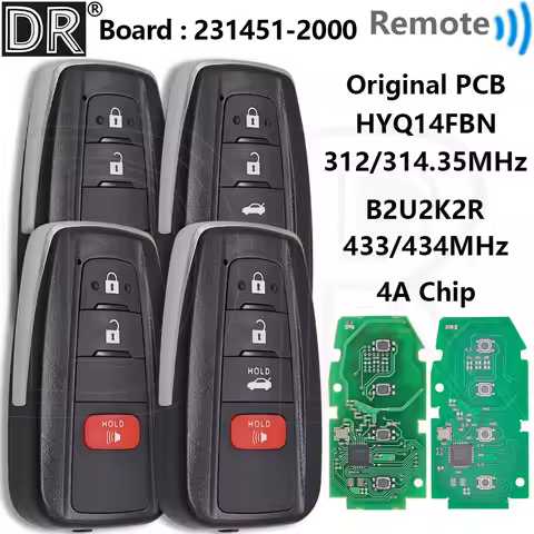 Great HYQ14FBN Brazil 4A Chip 312-314MHz B2U2K2R 433-434MHz Original PCB Board Proximity Car Remote