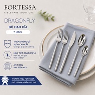 Fortesa Dragonfly 7 Piece cutlery set, silver 18/10 stainless steel for modern dining tables