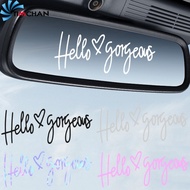 Auto Interior Accessories - Positive Laptop Decal - Hello Gorgeous Car Sticker - Rearview Mirror Car Decals - For Car, Motorcycle, Helmet - Auto Interior Accessories - Laser Letter