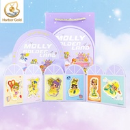 【Harbor Gold】POP MART MOLLY Gold Bar 6-Piece Set 999/24K（1.2g）Pure Gold Slice Combination Gift Box